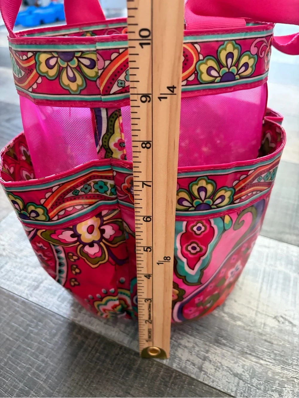 Vera Bradley Pink Floral Paisley Mesh Shower Caddy Tote